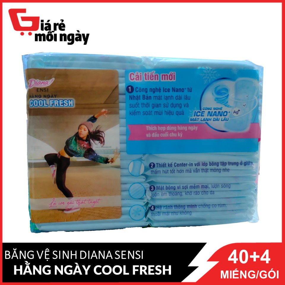 Combo 6 Băng vệ sinh Diana Sensi Hàng Ngày Cool Fresh 40 + 4 miếng/gói