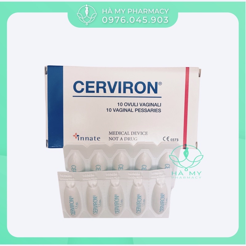 Mẫu mới. Date 2024. Hàng nhập khẩu - Cerviron hộp 10 viên. Đt v.iêm â.m đạ.o , viêm lộ tuyến ctc.