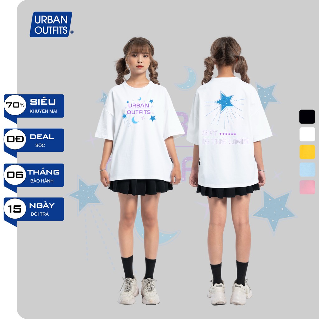 Áo Thun Tay Lỡ Nữ Nam Form Rộng URBAN OUTFITS In Sky Is The Limit ATO45 Cotton 4 Chiều Local Brand