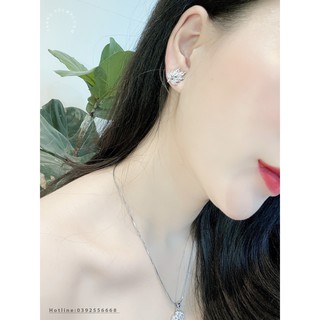Bông Tai Bạc 925 Hình Chiếc Lá TẶNG KÈM Hộp Nhung Cao Cấp - Trang Sức Bạc Mạnh Hải