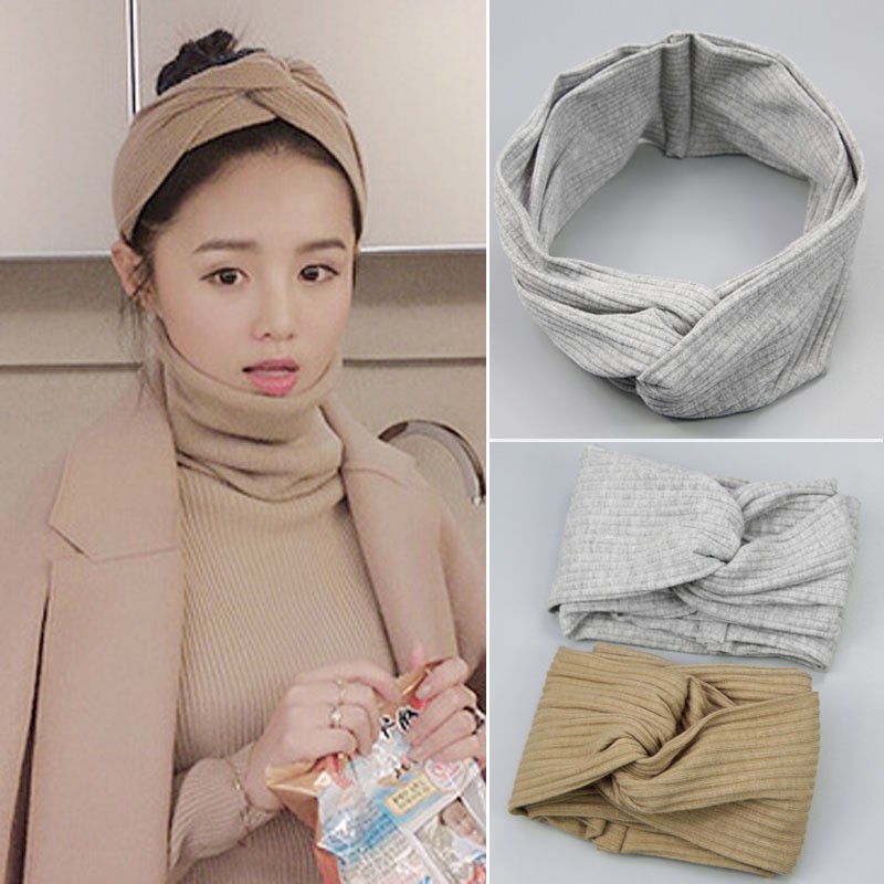 Xiaozhainv Băng Đô Cài Tóc Màu Trơn Đơn Giản Xinh Xắn Cho Nữ