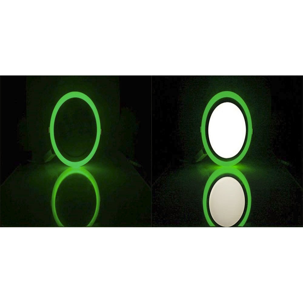 Đèn led ốp trần Tròn 3 chế độ ánh sáng đổi màu trắng - xanh lá (6w+3-Φ150) MD36