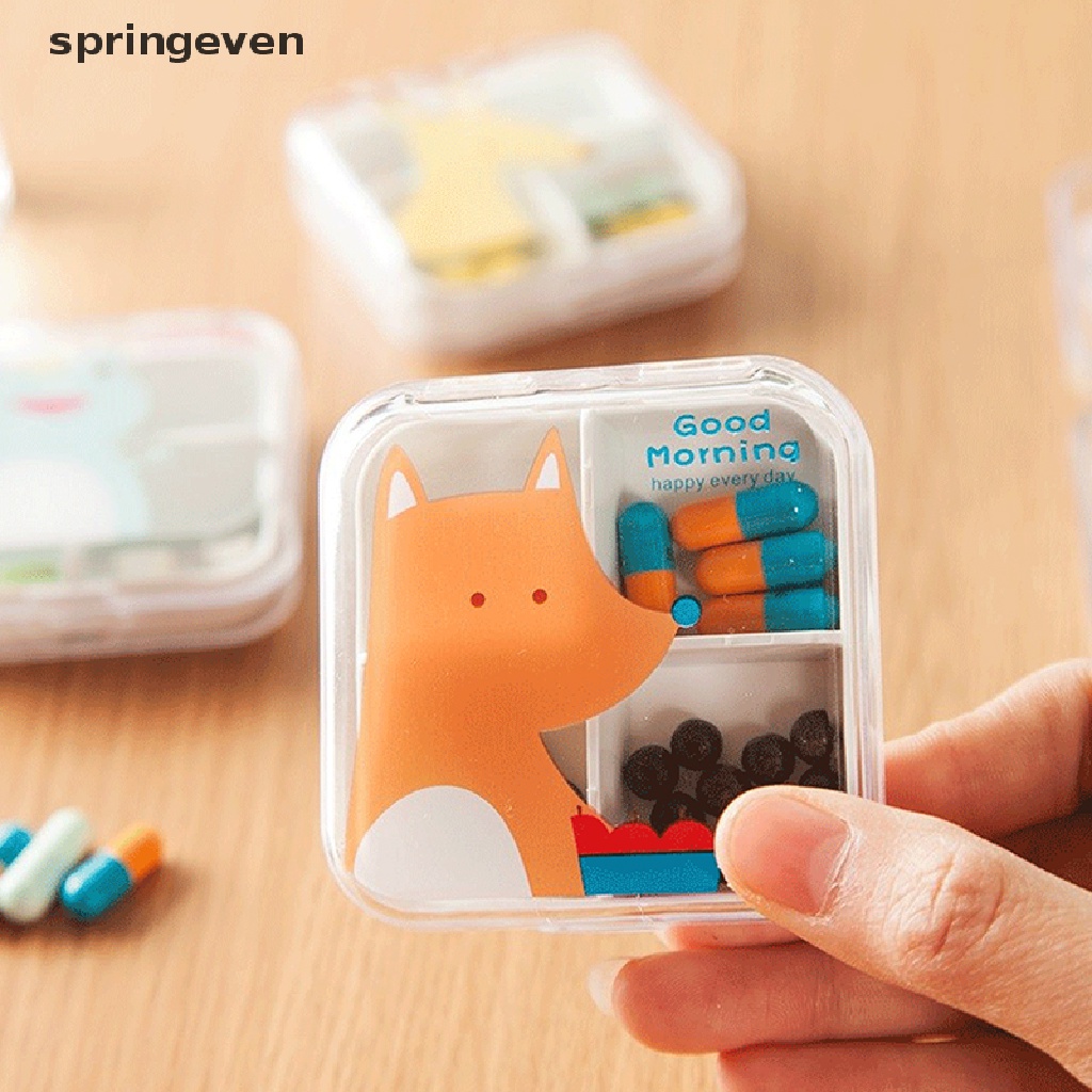 Hộp Đựng Thuốc Mini Họa Tiết Hoạt Hình Dễ Thương Tiện Dụng Mang Theo Du Lịch