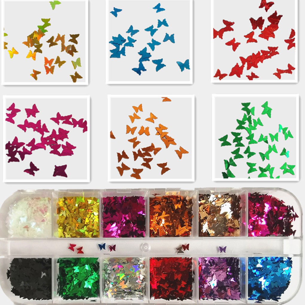 [Hàng mới về] Hộp kim tuyến lấp lánh trang trí móng tay diy cho nữ