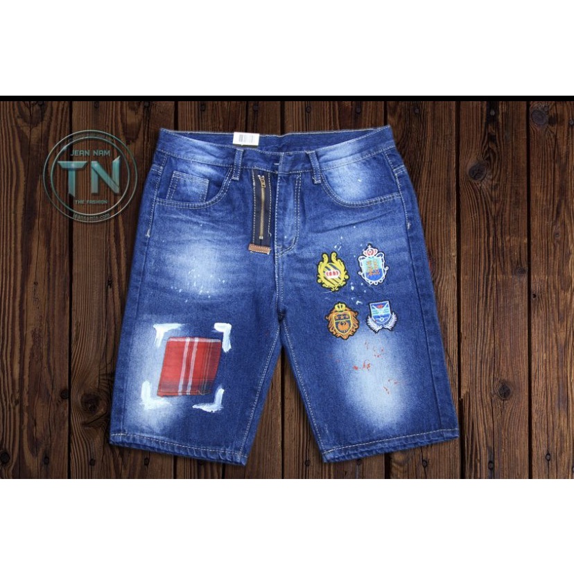 quần short jean nam ngắn đen xanh thêu logo nhiều mẫu mới đẹp,vải jean dày bền màu giá tốt KAYSTORE