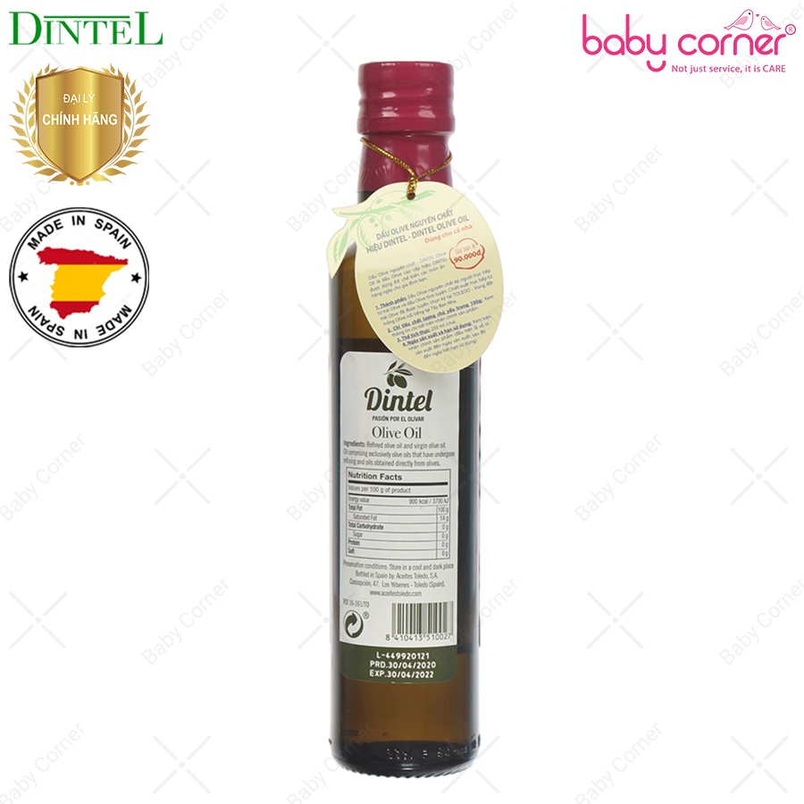 Dầu Olive Dintel Tây Ban Nha Nguyên Chất 250ml Cho Bé