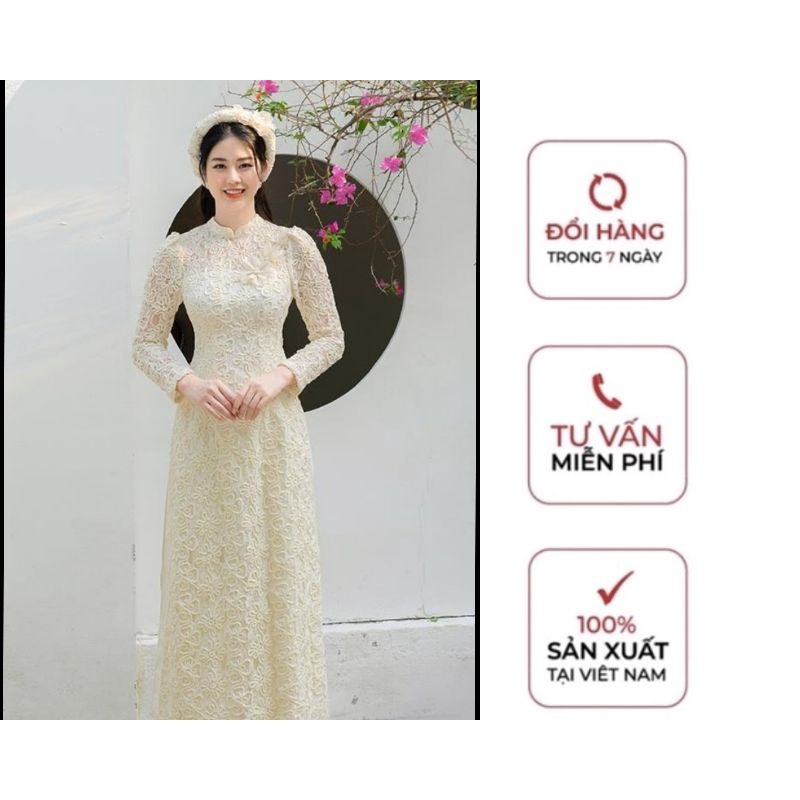 Áo Dài Nữ Đẹp Chất Liệu Ren Sừng Cao Cấp-Áo Dài Nữ Hàng Cao Cấp