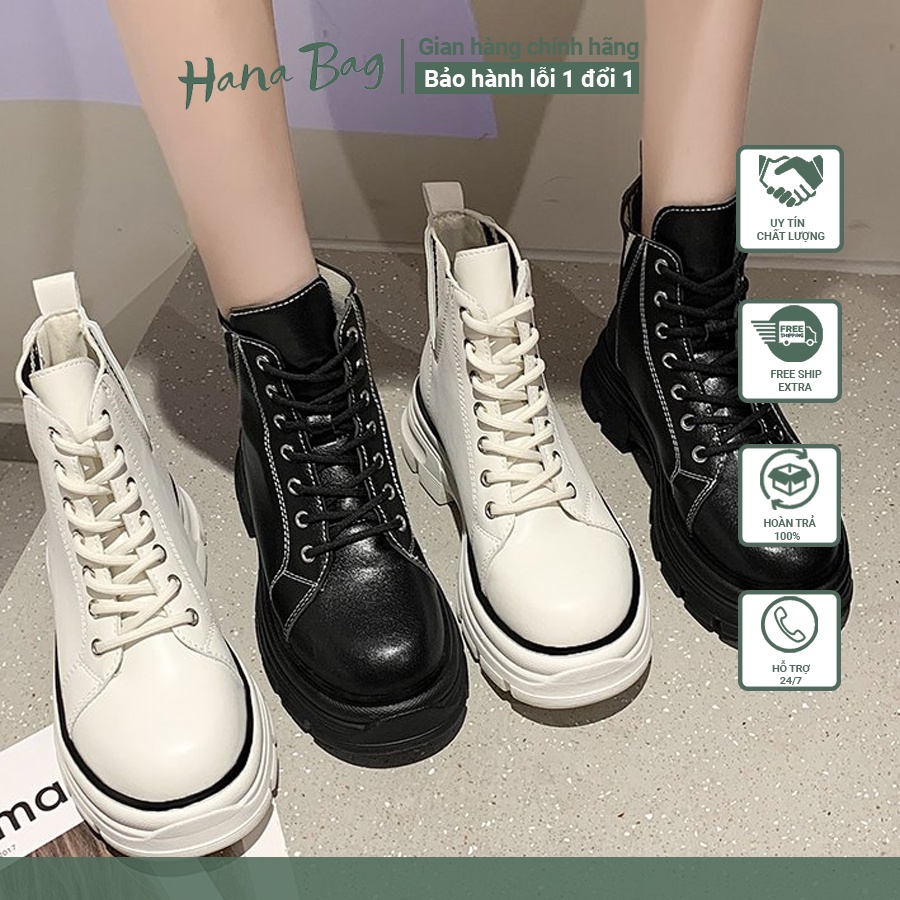 Giày bốt nữ cao cổ Loại 1, có thun 2 bê dễ dàng đi lại có đế cao 3cm | BigBuy360 - bigbuy360.vn