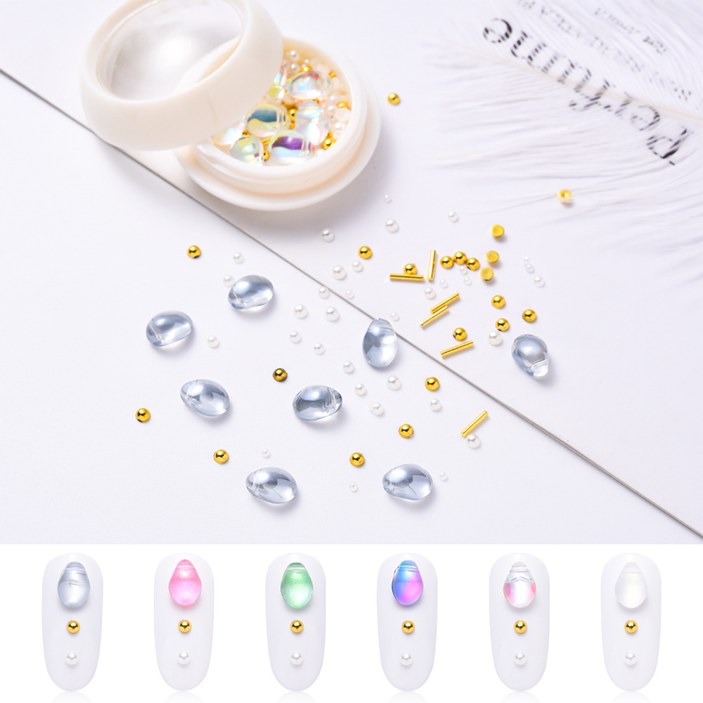 [Hàng mới về] Hộp Phụ Kiện Trang Trí Móng Tay 3D Nhiều Màu Sắc Và Kích Cỡ