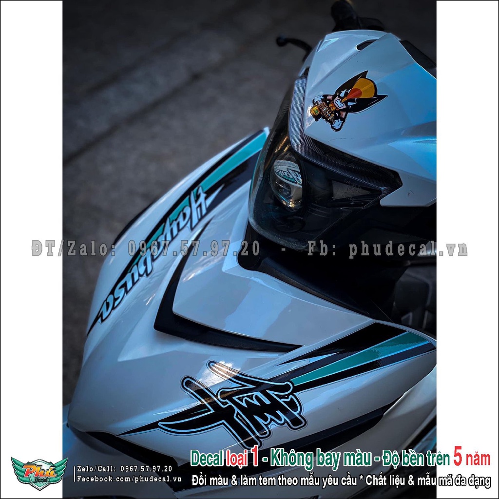 Tem rời Exciter 150 Trắng hayabusa (2)