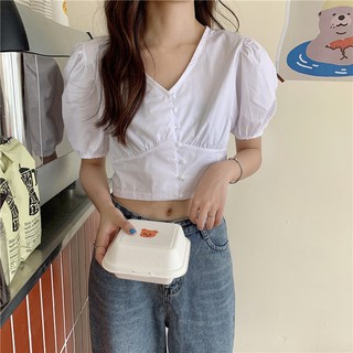 [SẴN] Áo croptop kiểu sơ mi nữ Ulzzang Quảng Châu ASC98