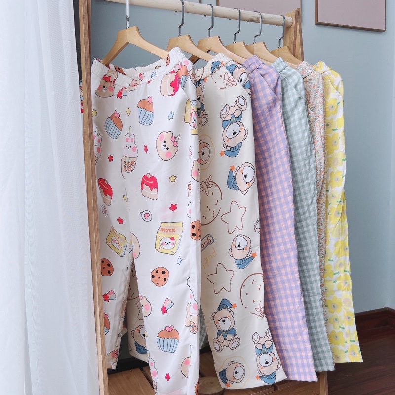 Quần mặc nhà nữ dài ❤️ FREESHIP ❤️ Quần ngủ nữ dài -nhiều hình xinh xắn ống rộng thoải mái dễ chịu 4 mùa