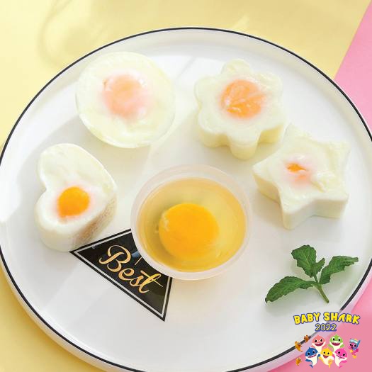 [Loại đẹp 2022] Bộ 4 khuôn hấp bánh, hấp trứng có nắp cho bé ăn dặm