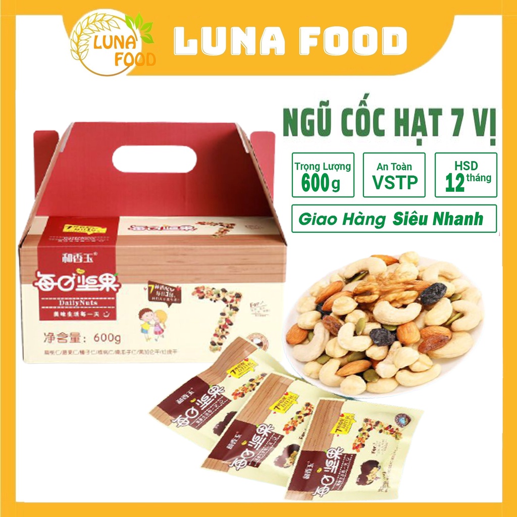 HẠT NGŨ CỐC DINH DƯỠNG 7 VỊ - Granola Hàng Nội Địa Trung - Ngũ Cốc Ăn Kiêng Hiệu Quả - Hộp Ngũ Cốc Sang Xịn Mịn, Quà Tết