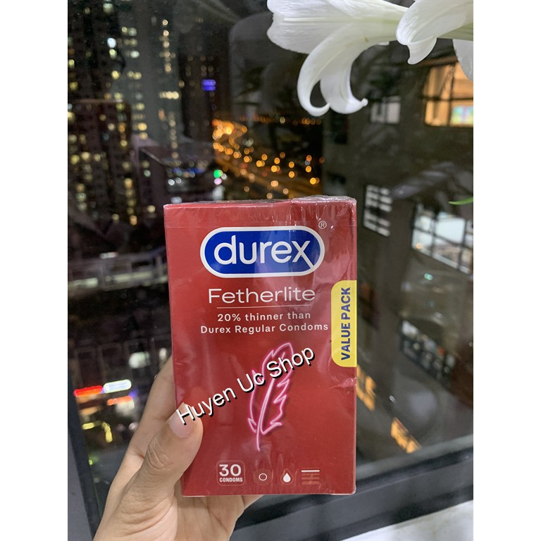 Bao cao su Durex Úc Fetherlite hộp 30 cái - Siêu mỏng - Siêu phê