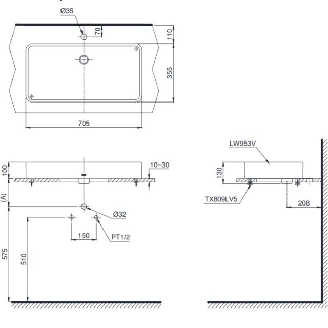 Chậu Đặt Trên Bàn lavabo ToTo LT953