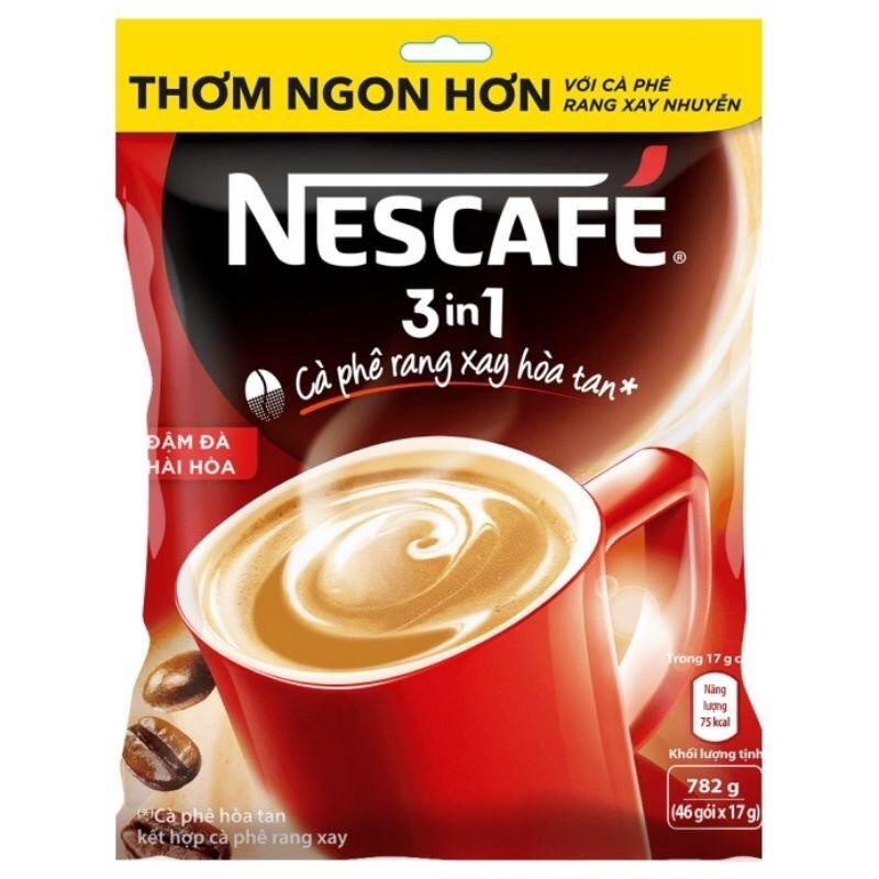 Nescafe cà phê rang xay hoà tan bịch 46 gói