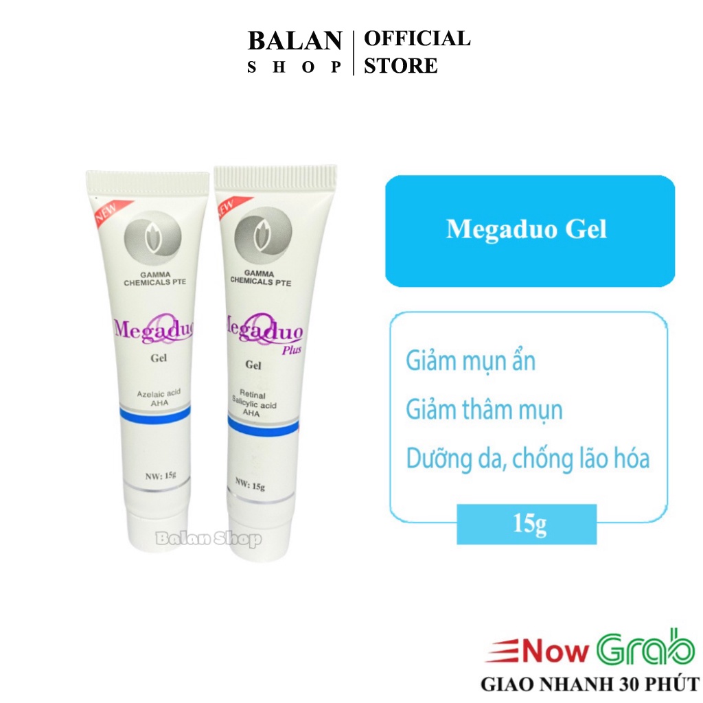 Megaduo Gel Aha &amp; Megaduo Plus Retinal 1.0 Giảm Thâm Mụn/trứng Cá/mờ Sẹo/ Vitamin C E Dưỡng Da Gel MS C 15g - Balan Shop