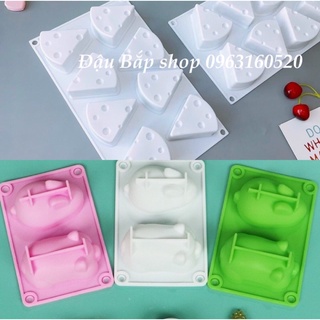 Khuôn silicon hình phô mát và pudding thỏ heo