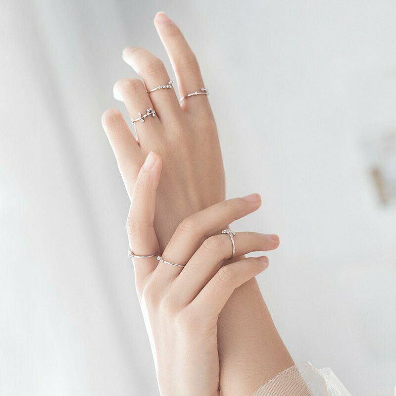 Nhẫn Hở Hình 12 Cung Hoàng Đạo Đính Đá Zircon Thời Trang Có Thể Điều Chỉnh Cho Nữ