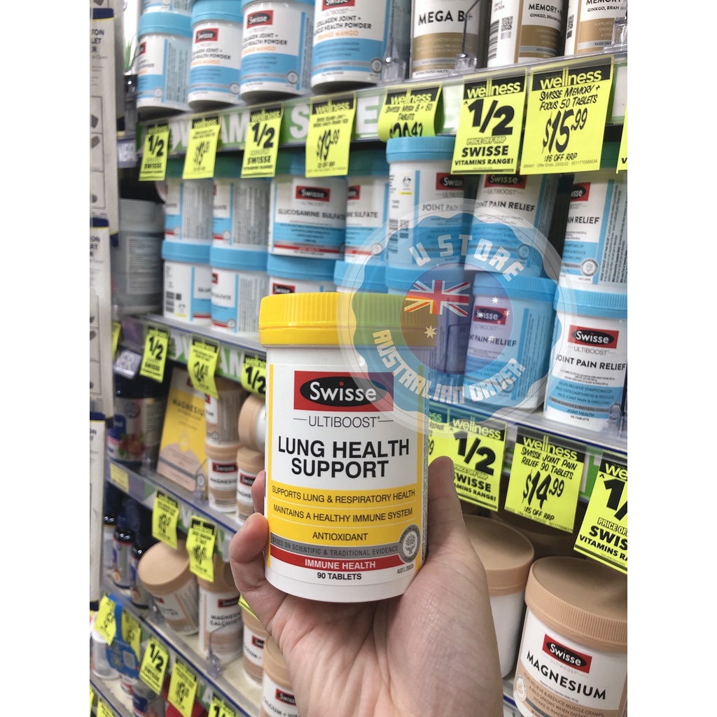 Swisse Lung Health Support 90 viên hỗ trợ phổi và chức năng hô hấp