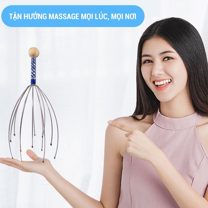 Dụng Cụ Massage Đầu Tiện Lợi, Giảm Căng Thẳng Mệt Mỏi, Tăng Lưu Thông Máu, Dụng Cụ Tiện Ích Thông Minh(Màu Ngẫu Nhiên)