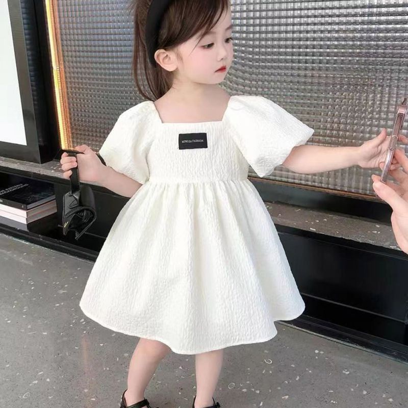 Đầm Tay Phồng Cổ Vuông Màu Sắc Ngọt Ngào Phong Cách Pháp Cho Nữ