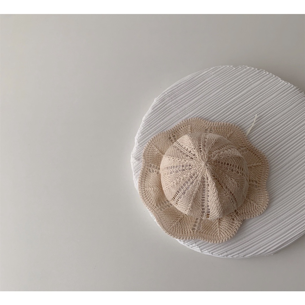 Mũ cói tai bèo bé gái cao cấp Vintage phong cách Hàn quốc, size bé 1-8 tuổi