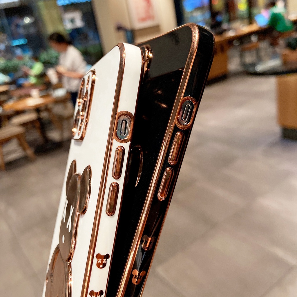 Ốp điện thoại TPU mềm mạ điện hình gấu cho IPHONEX XS XR XS MAX 7PLUS 8PLUS 11 11 PRO 11 PRO MAX 12 13 PROAMX 12 PRO MAX