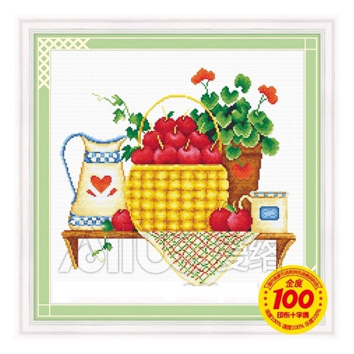 Tranh thêu BÌNH HOA 52x52cm chưa thêu 22291