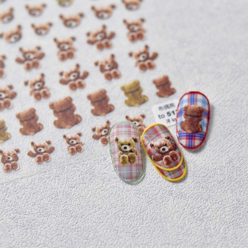 Sticker dán móng chủ đề gấu/ động vật