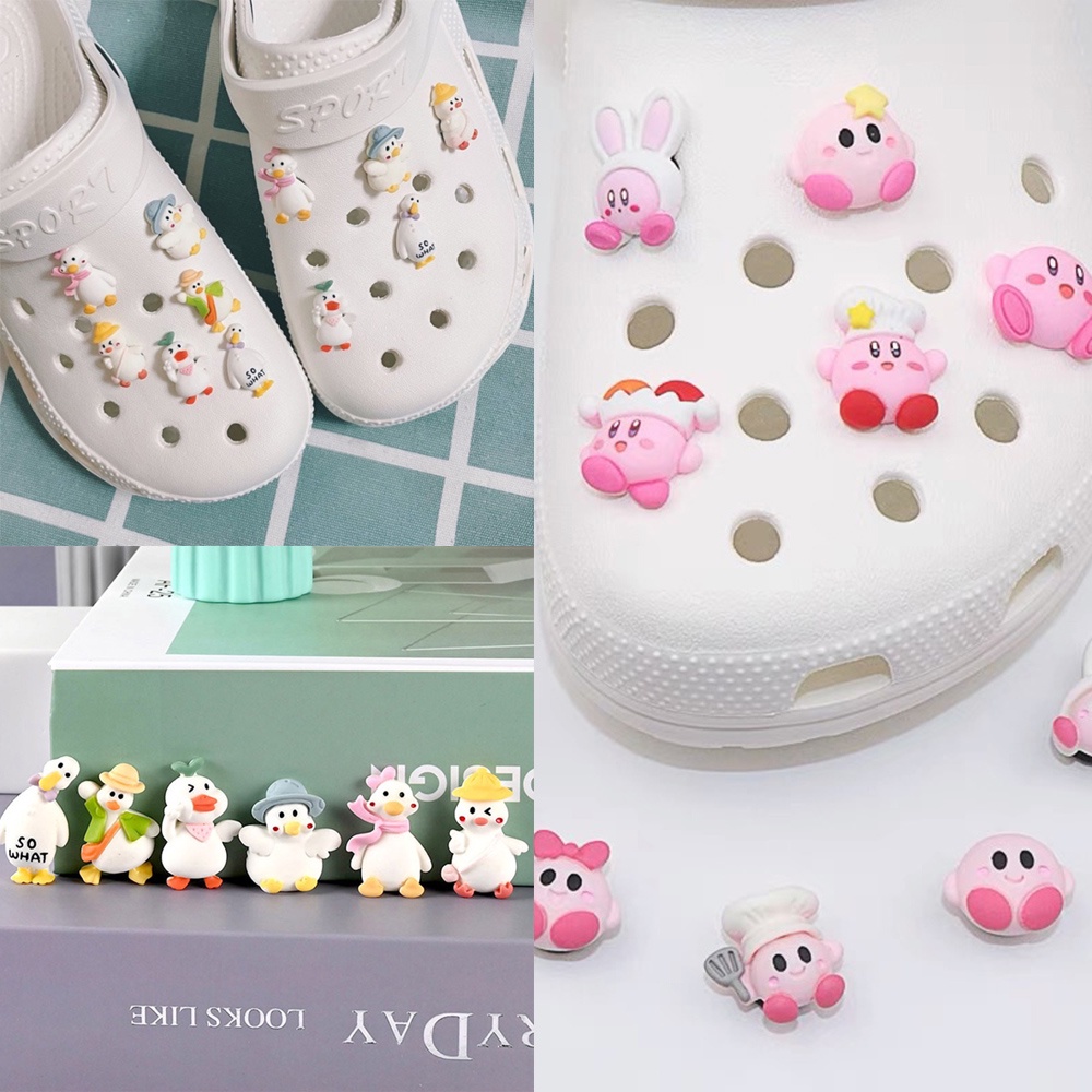 Set 6 Phụ Kiện Trang Trí Điện Thoại Hình Chú Vịt Dễ Thương DIY