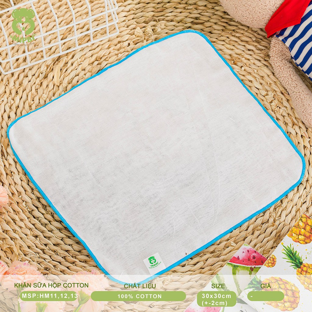 [Mã FMCGMALL giảm 8% đơn 250K] Khăn sữa Mipbi 2 lớp, 3 lớp, 4 lớp 100% cotton tự nhiên (Hộp 6 chiếc)