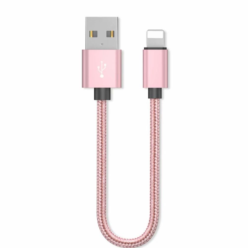 Dây Cáp Sạc USB Ngắn Mới Cho iPhone Dây Cáp Sạc Nhanh Màu Hồng 25CM