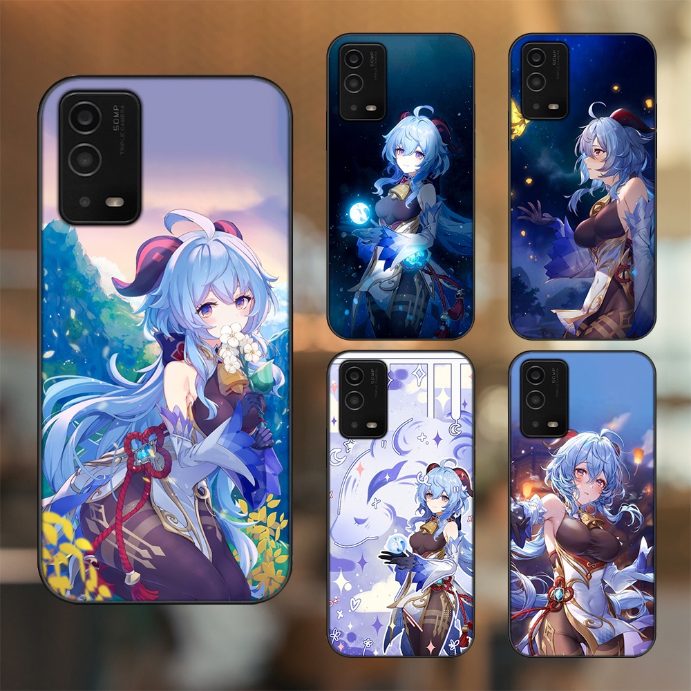 Ốp lưng Oppo A55 4G, A55 5G viền đen in hình Ganyu Genshin Impact