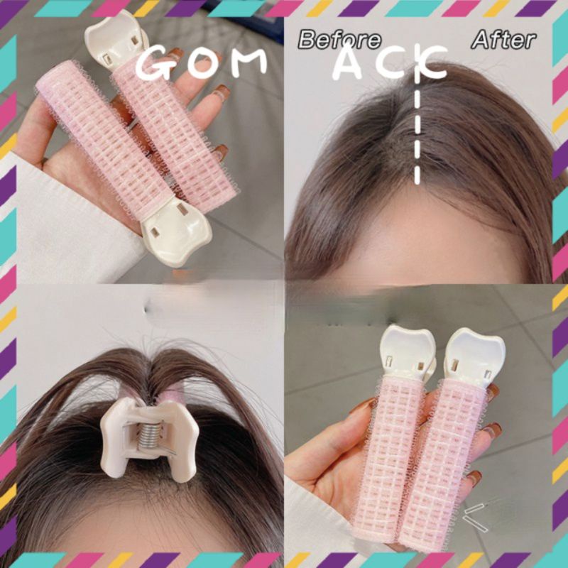 Kẹp uốn phồng chân tóc tự dính tạo kiểu Hàn Quốc