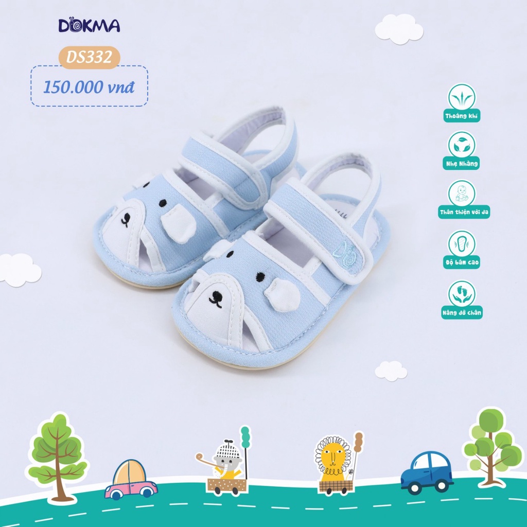Giày Tập Đi bằng vải đế mềm Dokma cho bé từ 12m