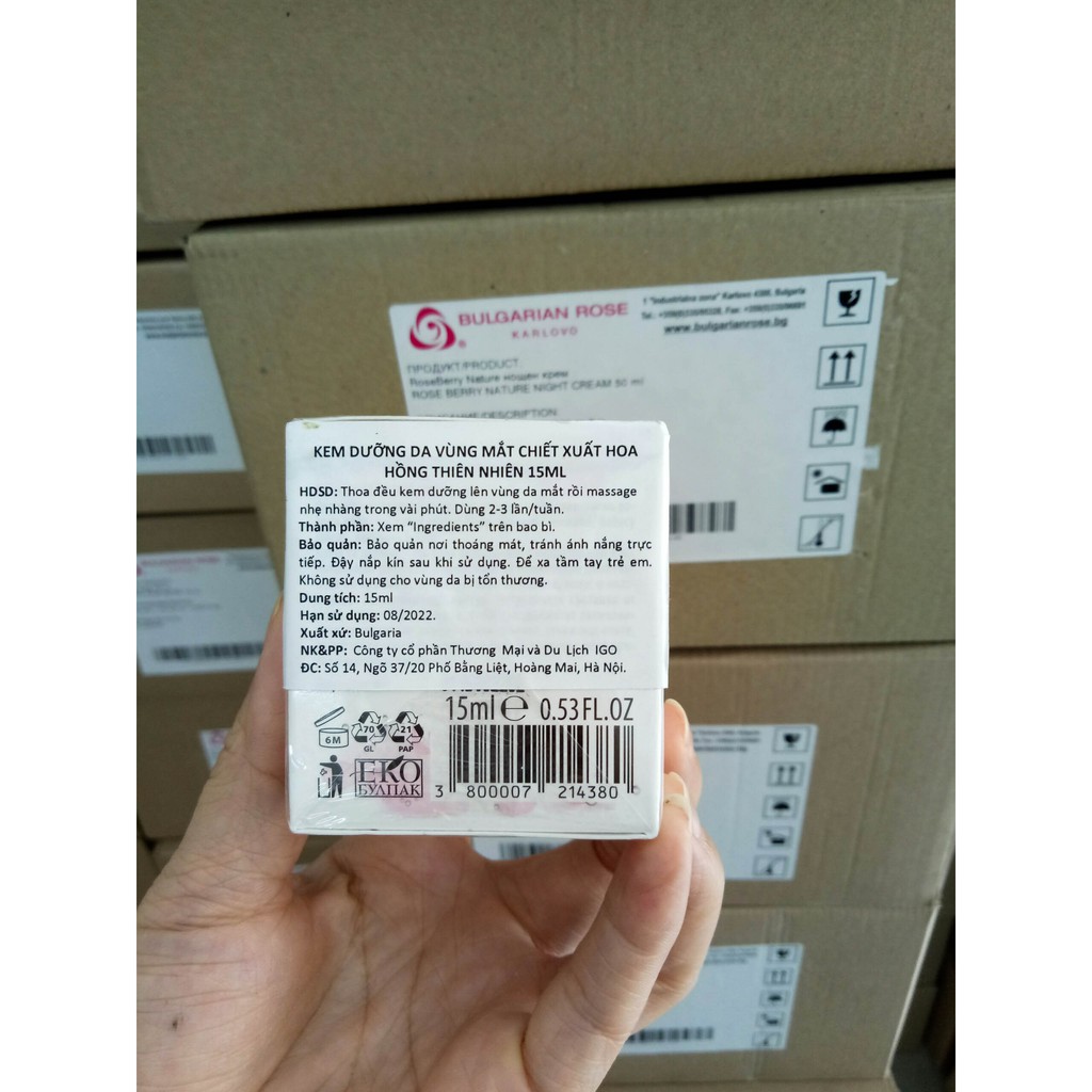 Kem dưỡng mắt chống lão hóa  chiết xuất từ hoa hồng và Q10 15ml - Bulgarian Rose Karlovo | BigBuy360 - bigbuy360.vn