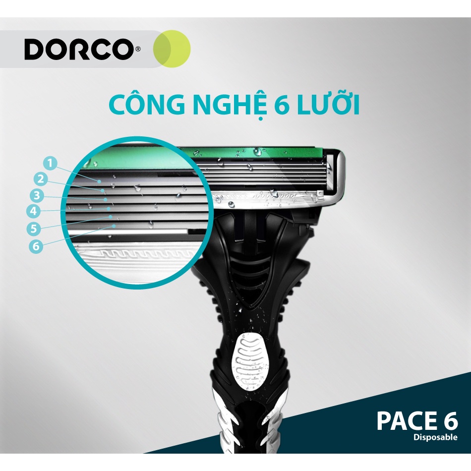 Dao cạo râu 6 lưỡi Dorco Pace 6 Disposable