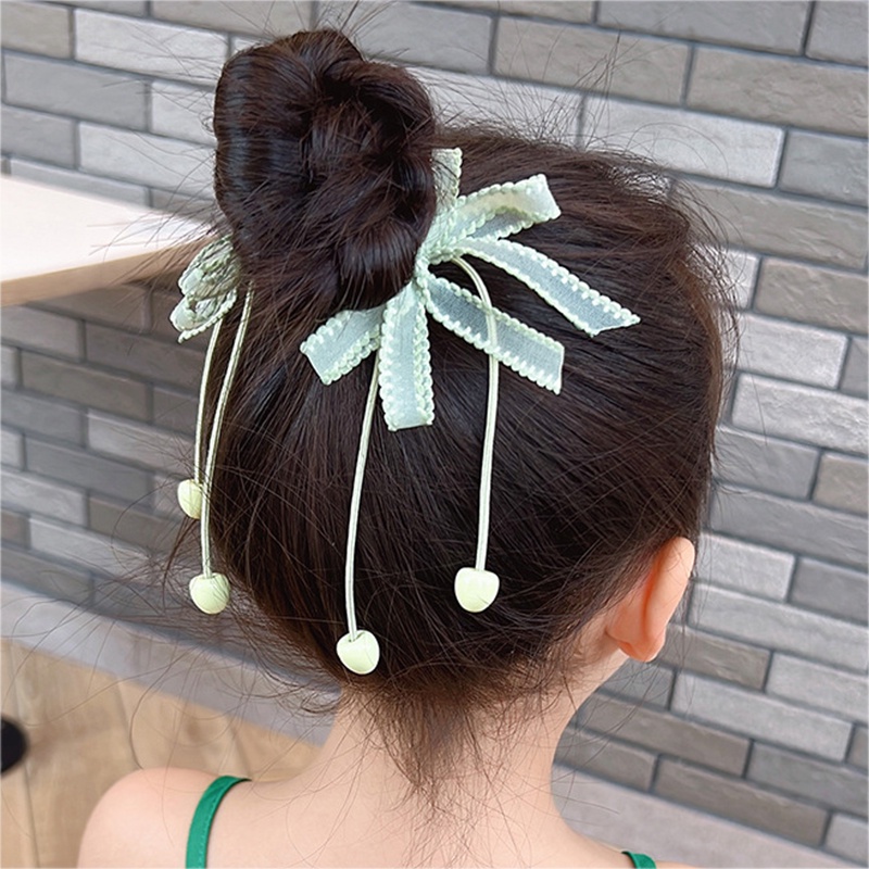 Dây Cột Tóc Co Giãn Đính Nơ Màu Kẹo Ngọt Dễ Thương Cho Bé Gái timetunnel