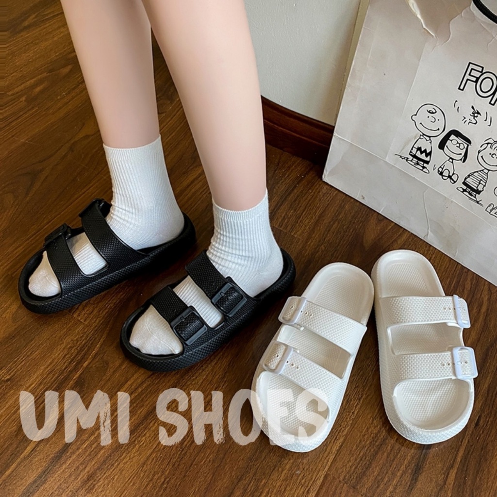 [5 MÀU - LOẠI ĐẸP DẾ DÀY ] Dép nữ quai ngang đế bánh mỳ đúc liền khối bền mới hot trend rửa nước đi lê đế cao 4cm 4 mùa