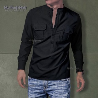 Áo sơ mi kiểu, Áo sơ mi nam cổ trụ chui đầu chất vải oxford cao cấp thời trang trẻ trung năng động