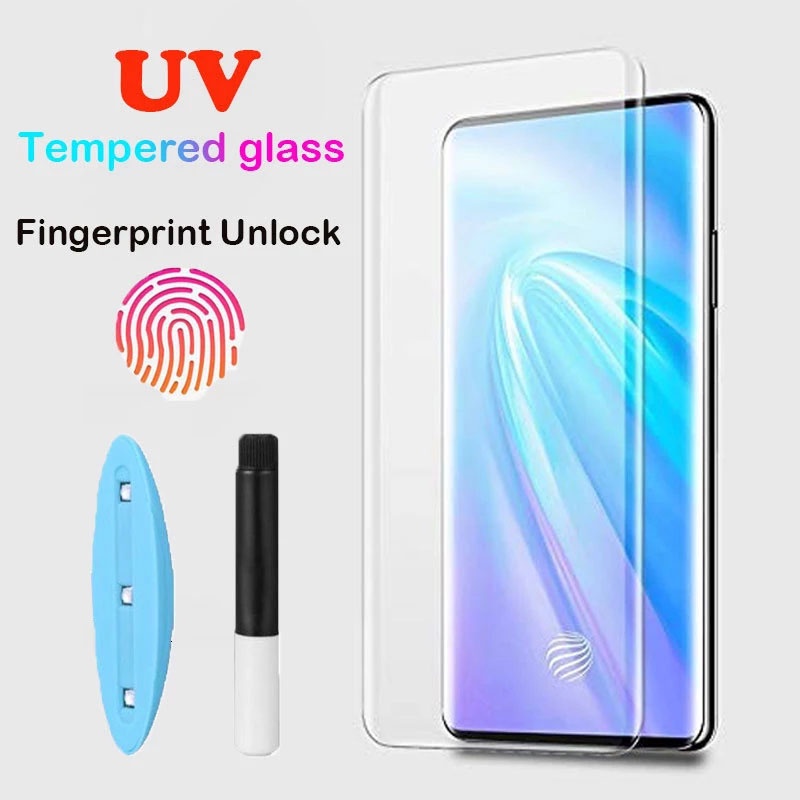 Kính cường lực toàn màn hình keo UV Cho Vivo V27 V23 V25 X80 X90 X70 X50 X60 X60 X60t Pro Plus 5G 4G 2023 2022