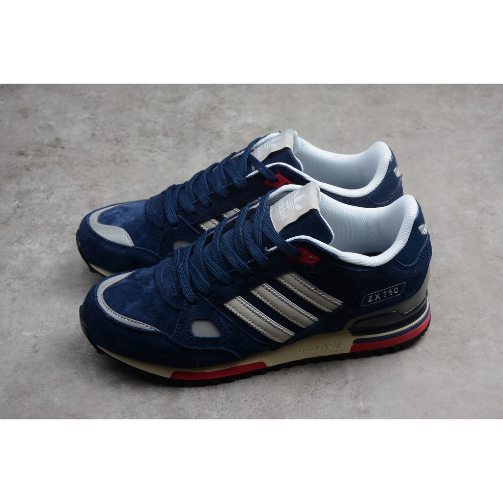 Giày Thể Thao Adidas ZX 750 Màu Xanh Navy / Trắng Q35065 Thời Trang Cho Nam 1830208179