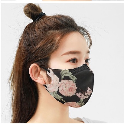Khẩu Trang cotton Siêu Mỏng Thoáng Khí Hình Hoa 3D Thời Trang Mùa Hè Dành Cho Nữ 2022