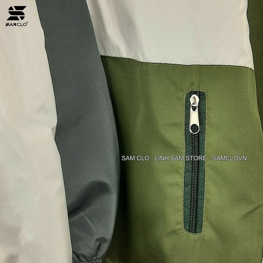 Áo khoác dù 2 lớp nam nữ SAM CLO - Áo khoác gió bomber khóa kéo form rộng unisex mặc cặp - couple in LOGO chữ TMS