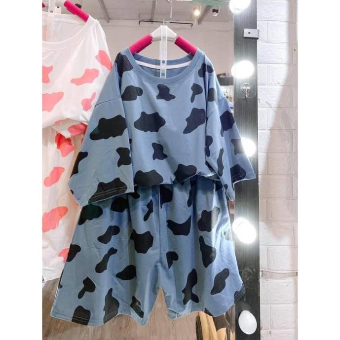 Bộ Đùi Nam Nữ Unisex Bò Sữa Bộ Đùi Tay Lỡ  Dày Mịn Thoáng Mát Thiết Kế  Kiểu Dáng Năng Động  Form Rộng