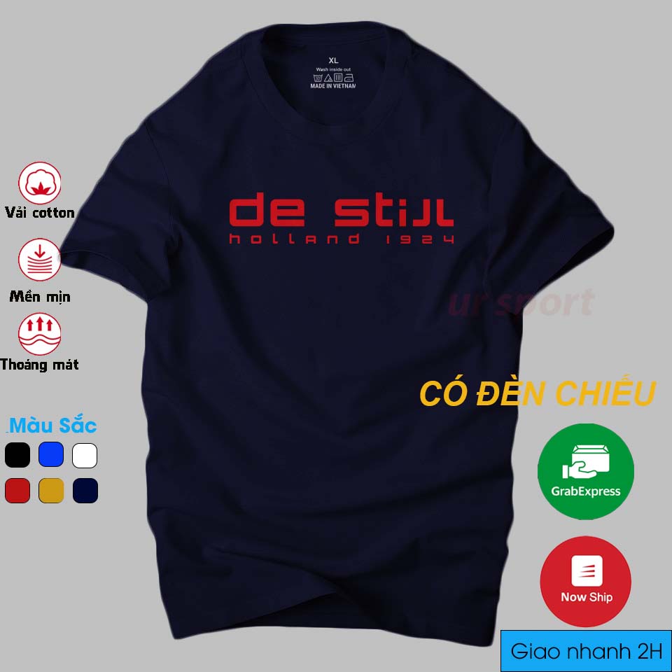 Áo thun nam De stijl thời trang cá tinh, áo nam vải cotton 4 chiều cao cấp thoáng mát