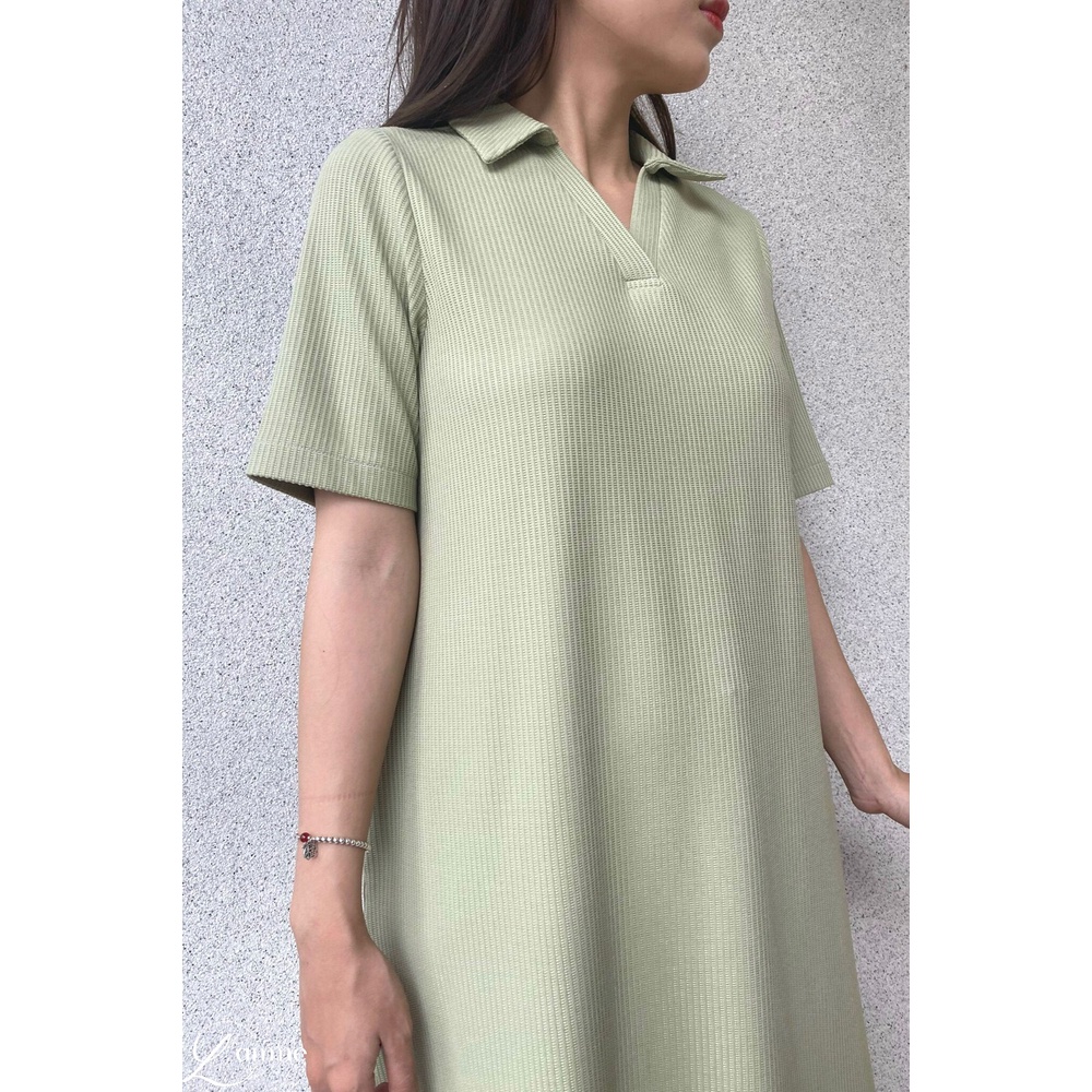 Váy bầu Rika Dress cổ polo dáng basic dễ mix match đồ thiết kế bởi LAMME