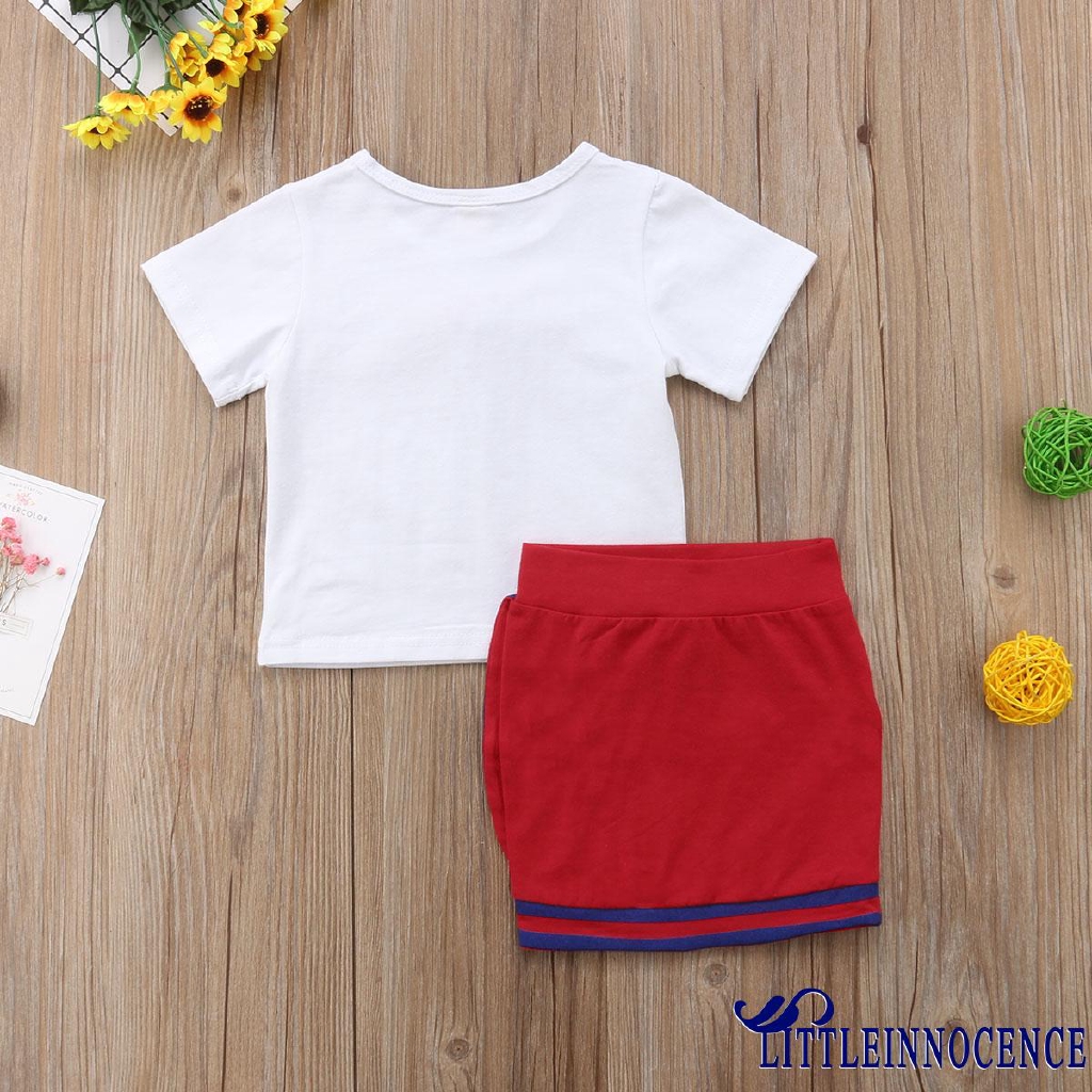 ❤XZQ-2PCS Toddler Kid Baby Girls Flower T-shirt Tops Mini Skirt Outfit Set 1-5 Years